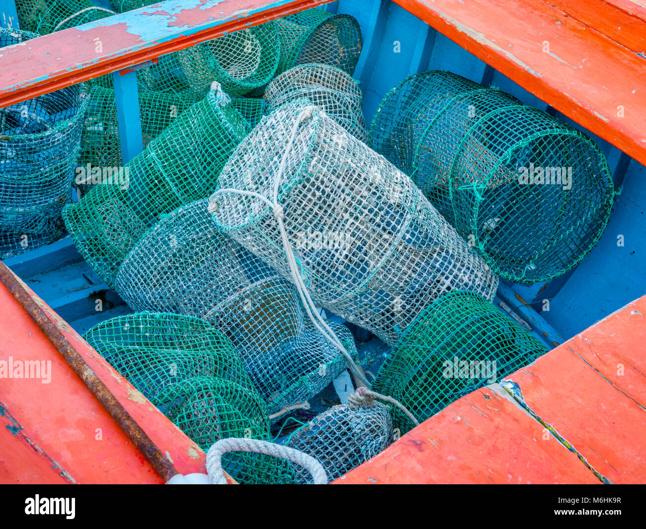 Crab trap sull isola di Procida, Italia Foto Stock