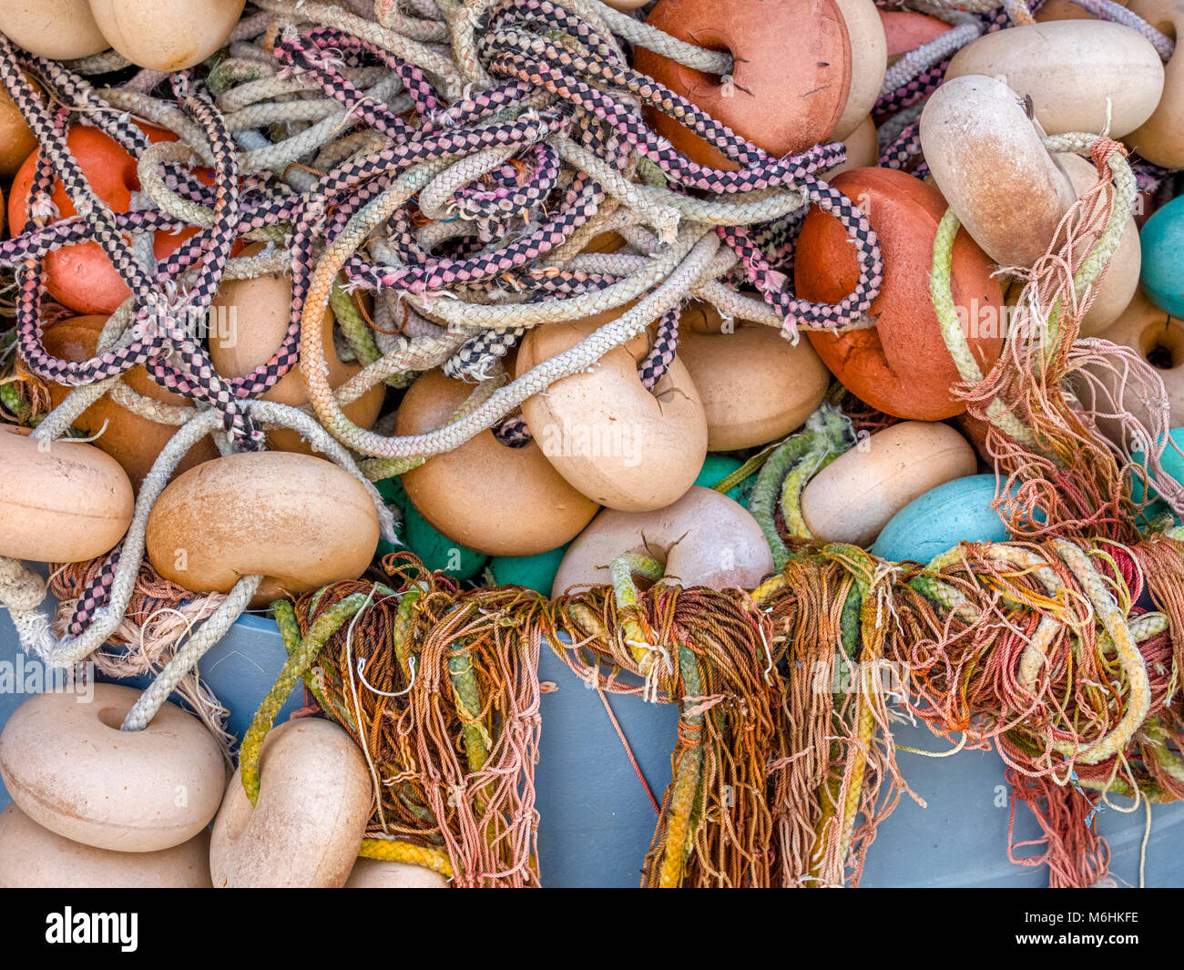 Le reti da pesca sull isola di Procida, Italia Foto Stock