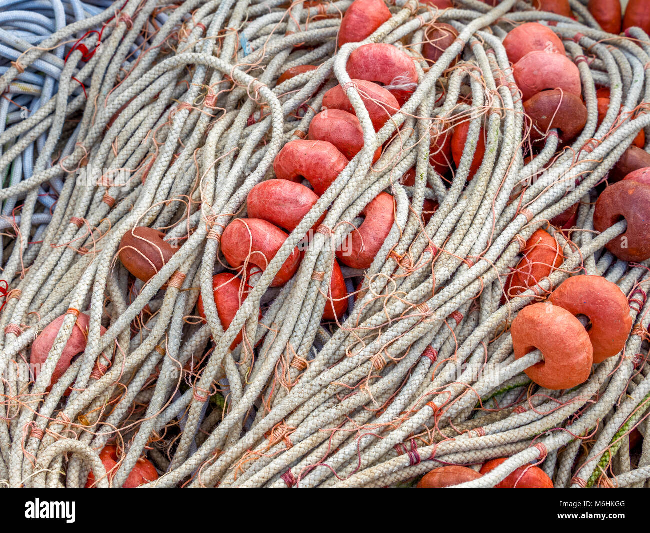 Le reti da pesca sull isola di Procida, Italia Foto Stock