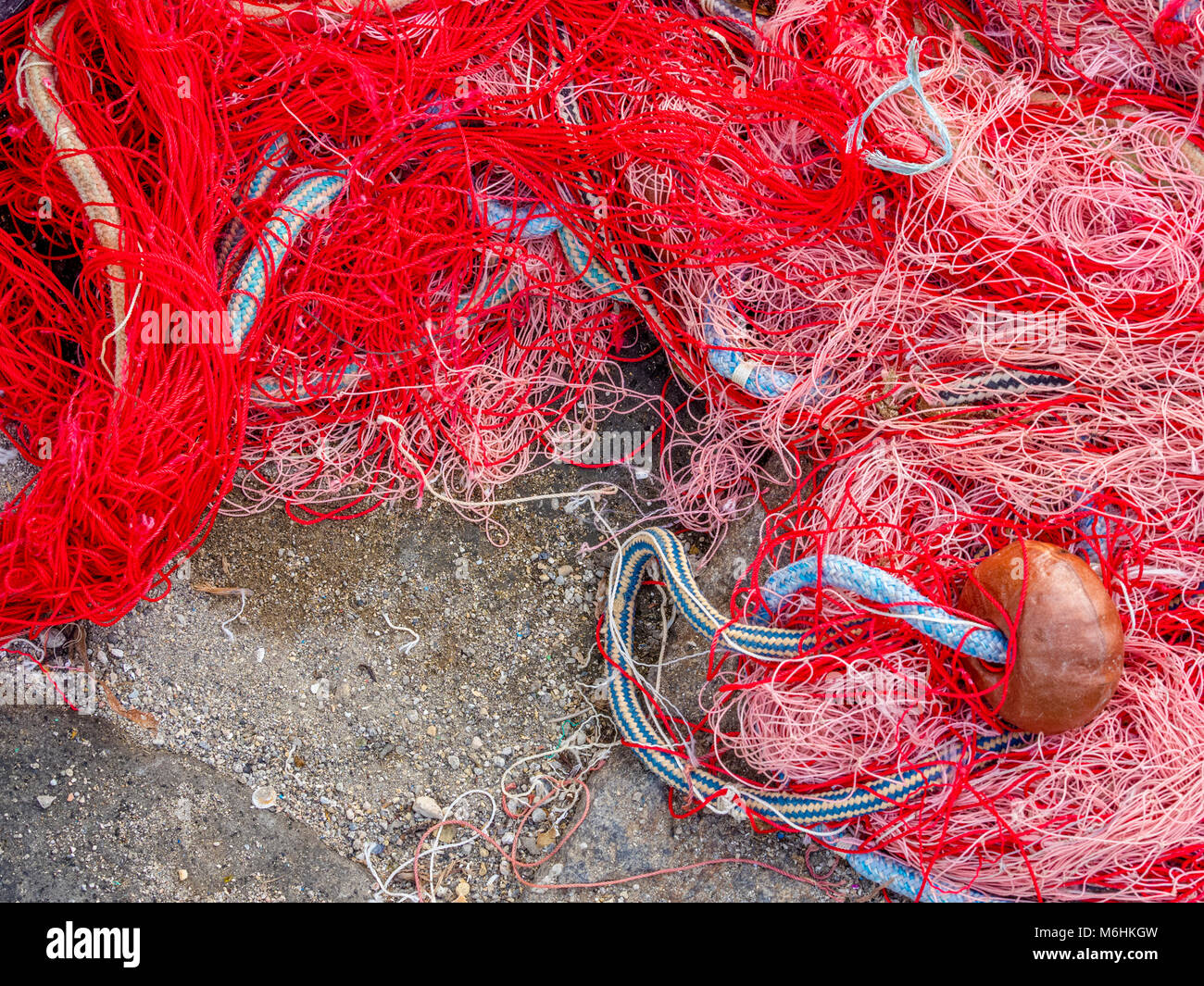 Le reti da pesca sull isola di Procida, Italia Foto Stock