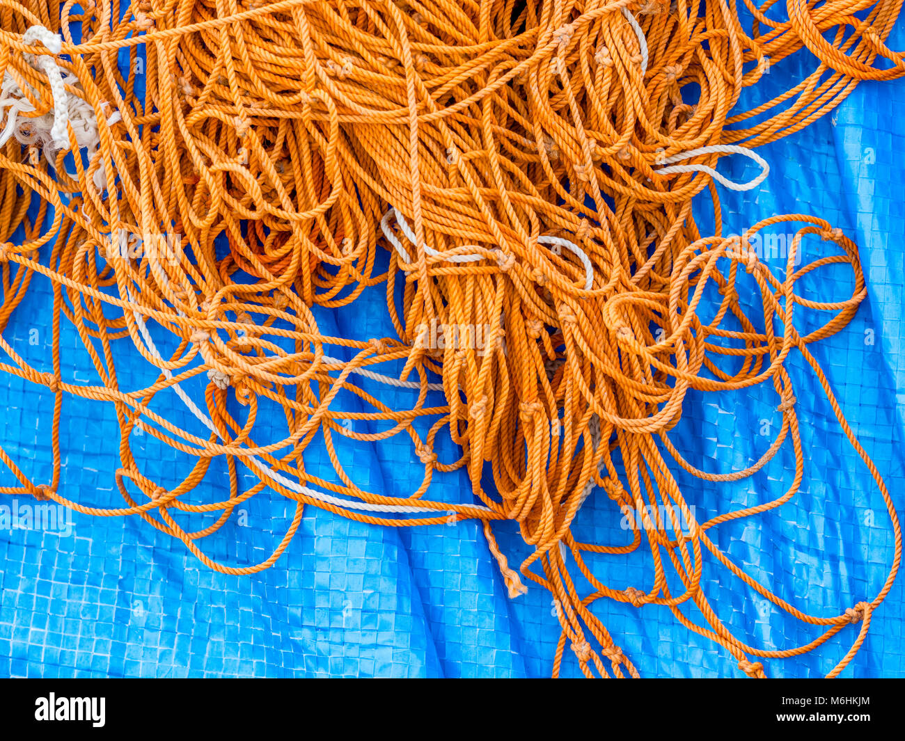 Le reti da pesca sull isola di Procida, Italia Foto Stock