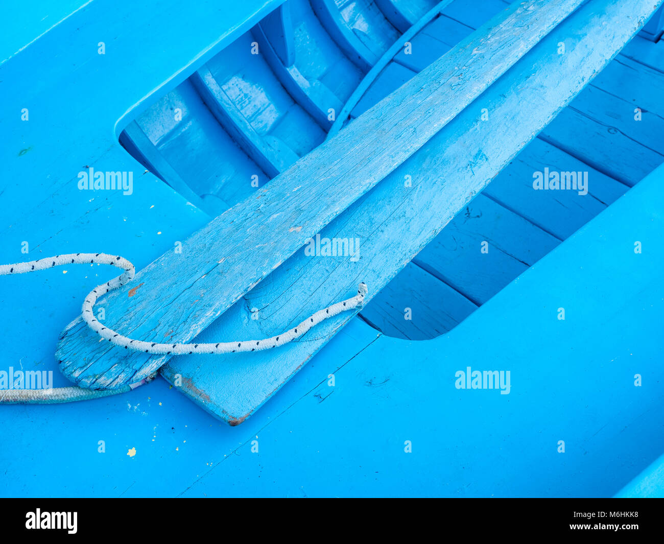 Ormeggiata barche da pesca sul isola di Procida, Italia Foto Stock