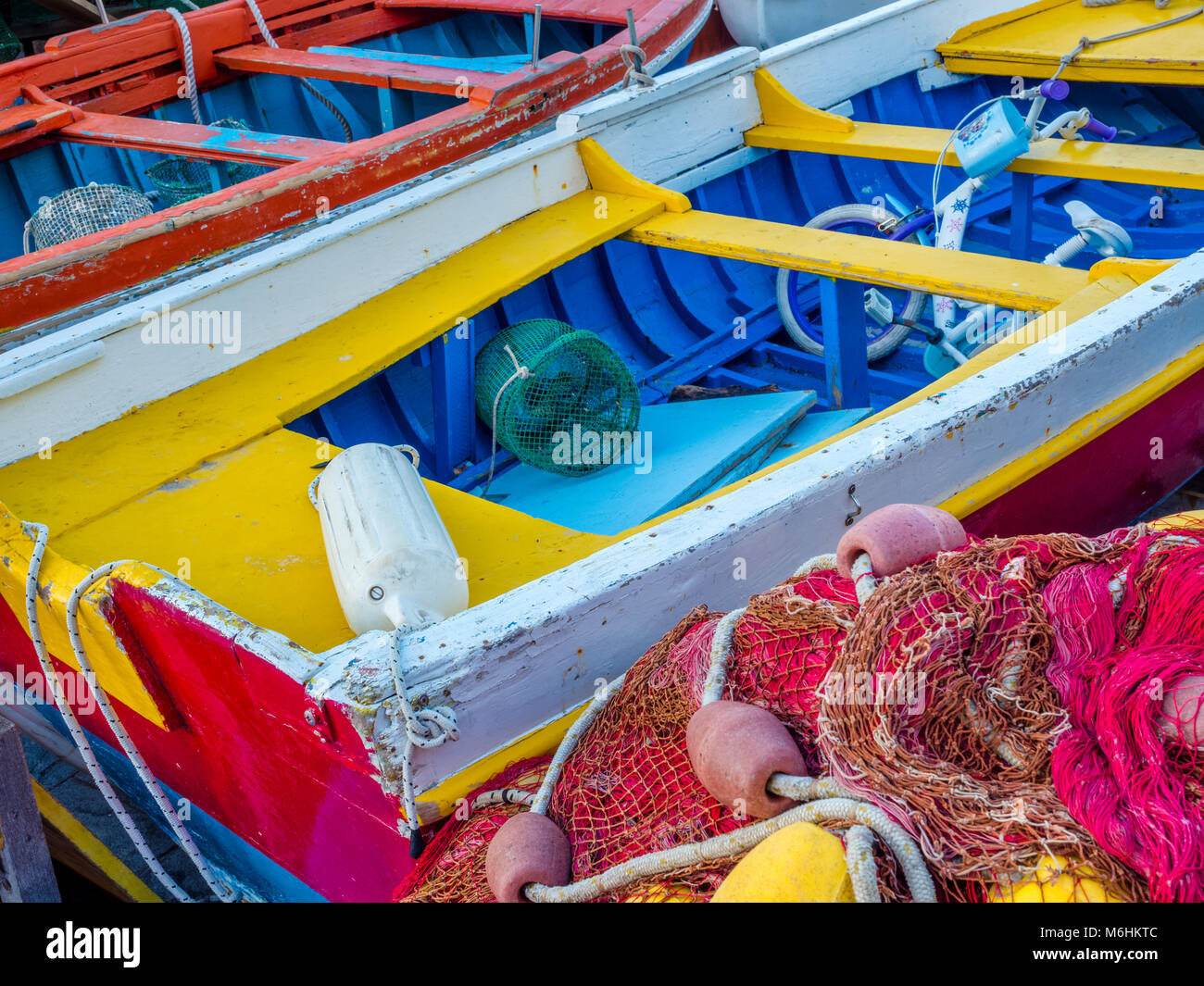 Le reti da pesca sull isola di Procida, Italia Foto Stock