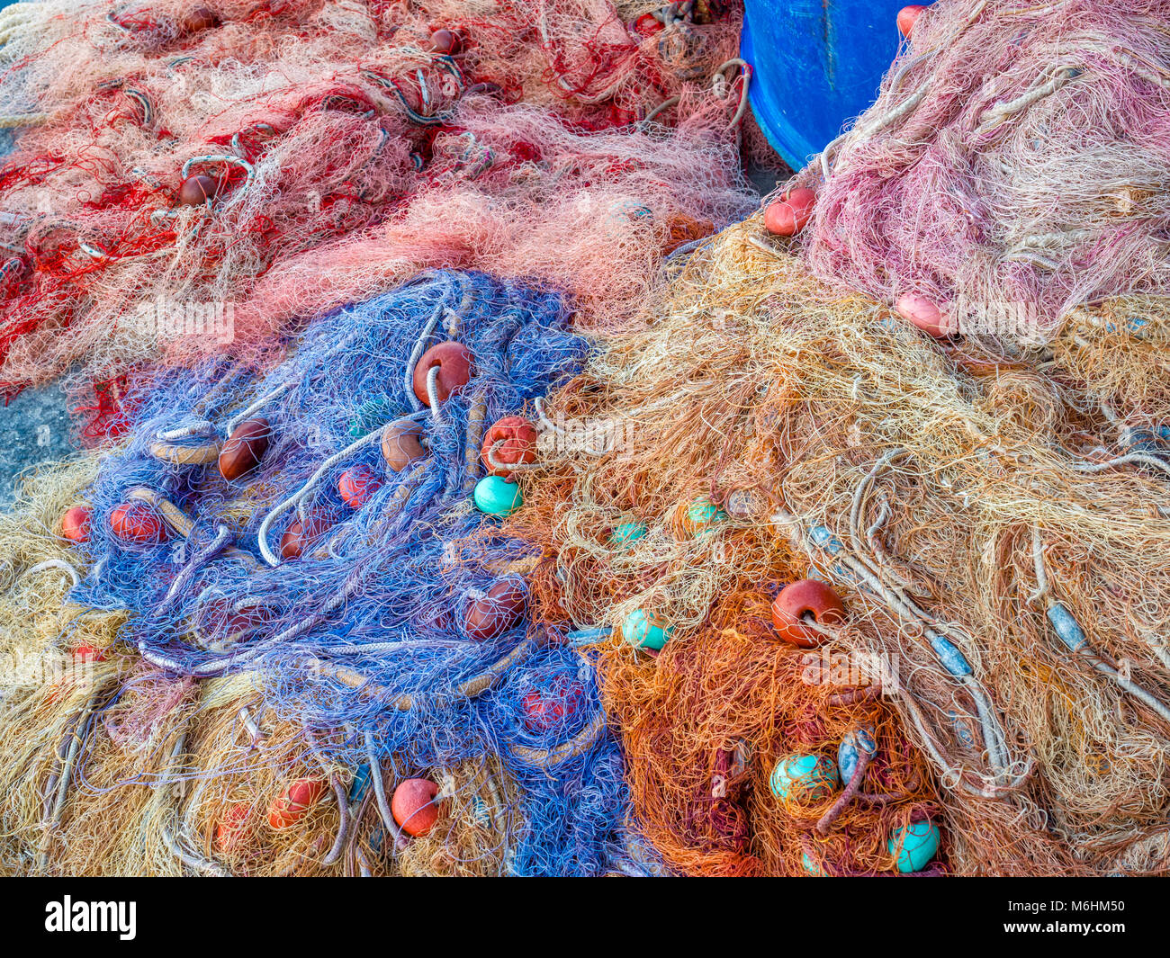 Le reti da pesca sull isola di Procida, Italia Foto Stock