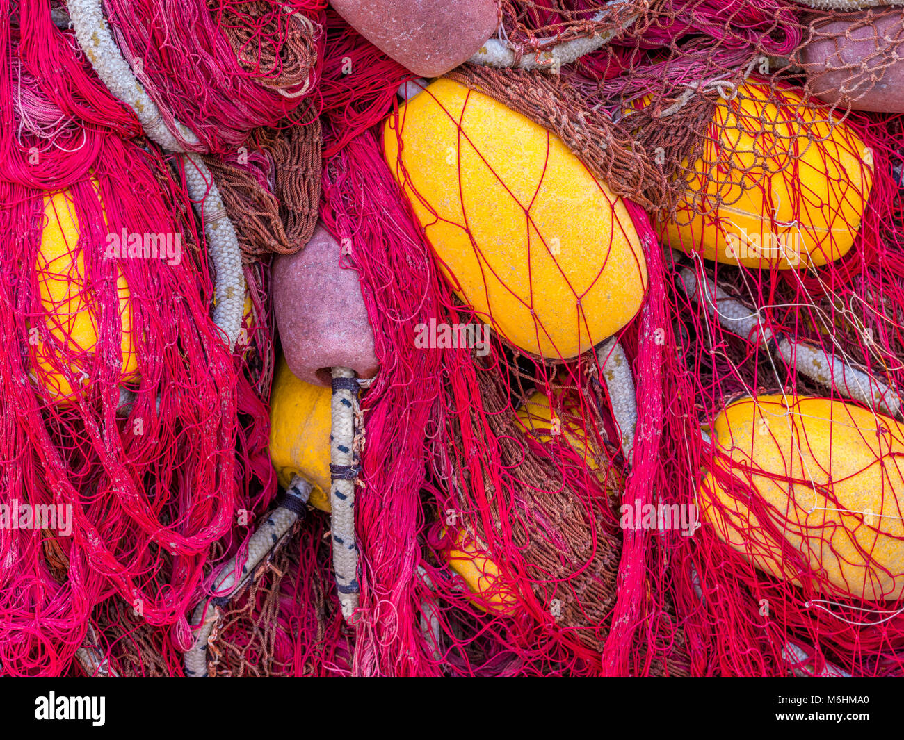 Le reti da pesca sull isola di Procida, Italia Foto Stock