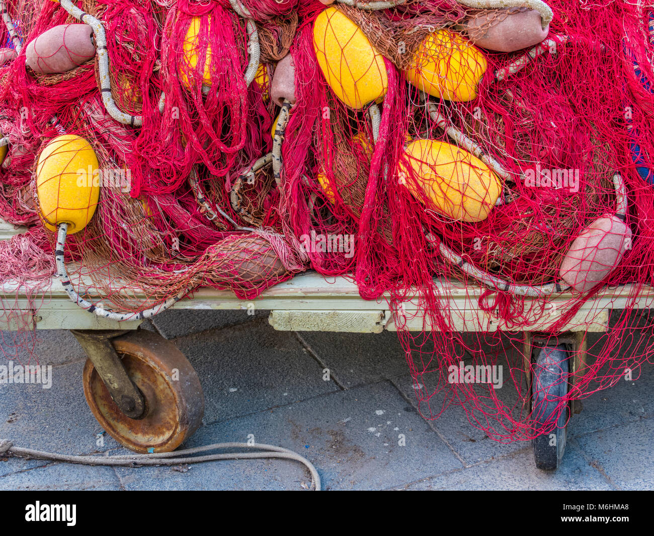 Le reti da pesca sull isola di Procida, Italia Foto Stock
