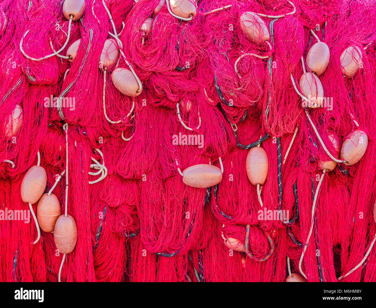 Le reti da pesca sull isola di Procida, Italia Foto Stock