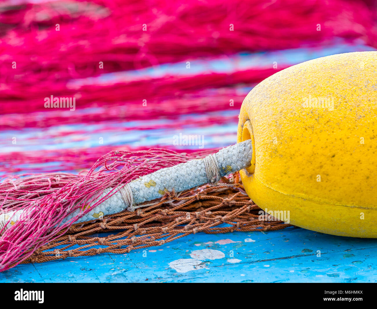 Le reti da pesca sull isola di Procida, Italia Foto Stock