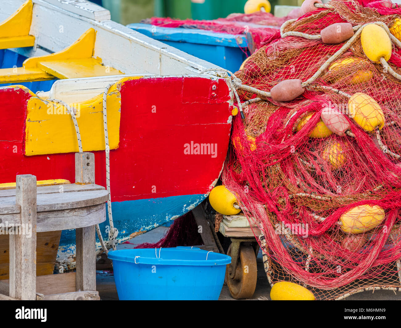 Le reti da pesca sull isola di Procida, Italia Foto Stock