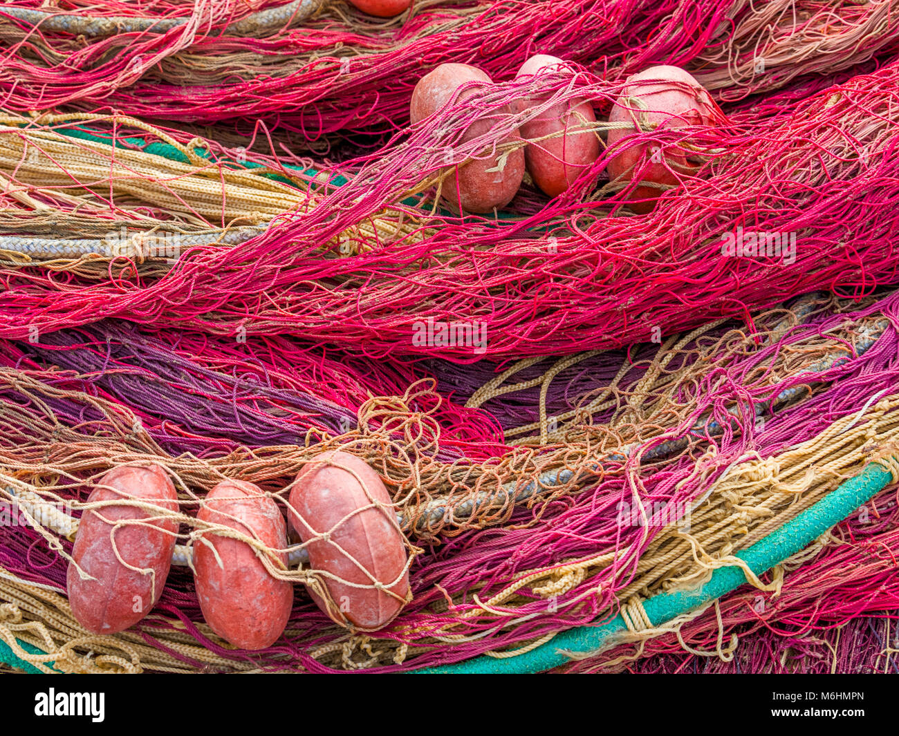 Le reti da pesca sull isola di Procida, Italia Foto Stock