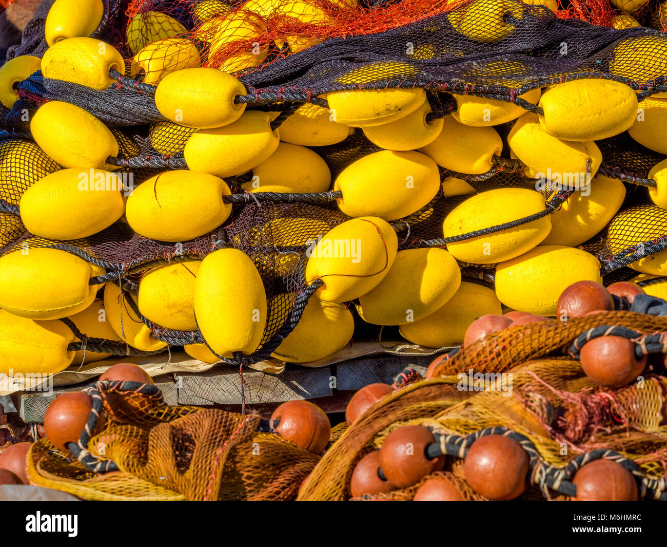 Le reti da pesca sull isola di Procida, Italia Foto Stock