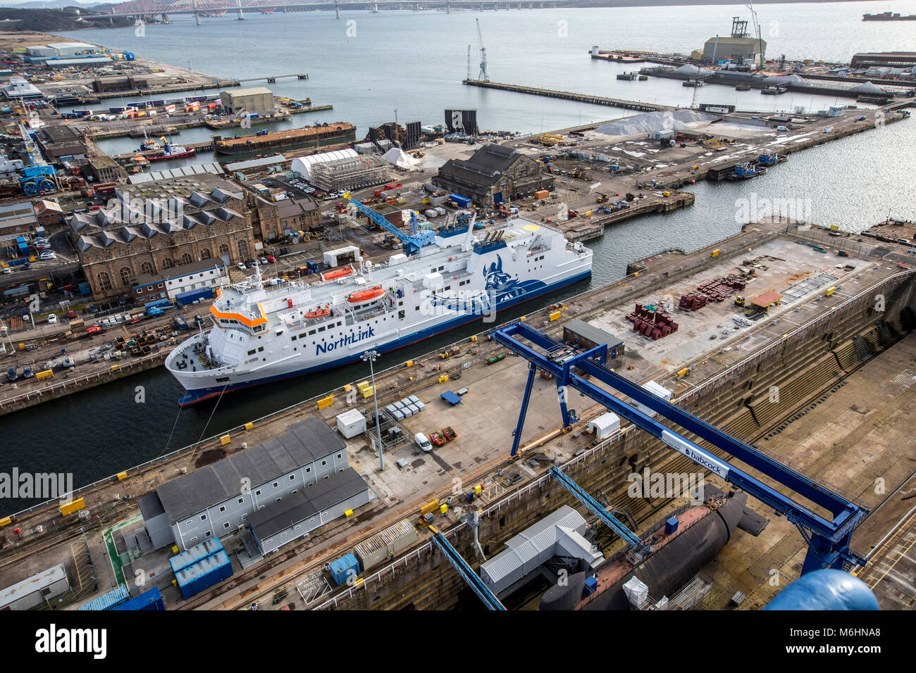 Vista aerea di Rosyth dockyard Foto Stock