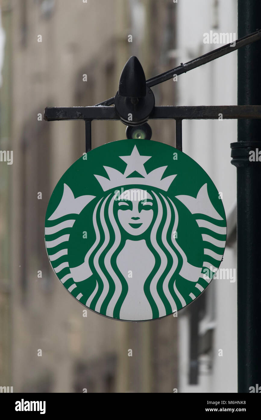 Starbucks Coffee shop segno logo. Foto Stock