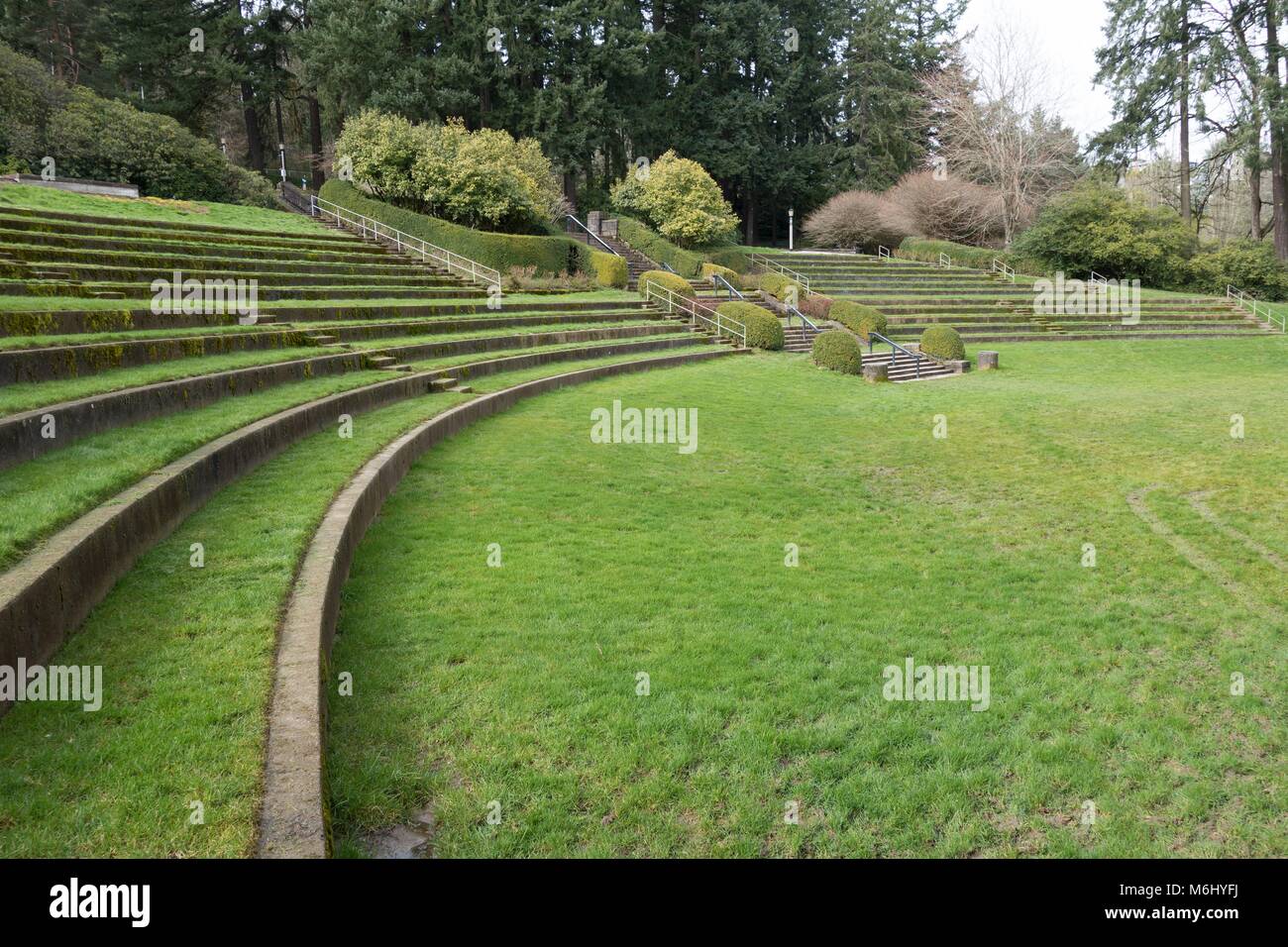 L'anfiteatro all'International Rose Test Garden a Portland, Oregon, Stati Uniti d'America. Foto Stock