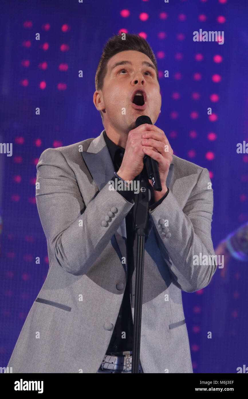 Sul set di 'Meine Schlagerwelt' a Eventpalast Leipzig offre: Eloy dove: Lipsia, Germania Quando: 31 Gen 2018 Credit: Becher/WENN.com Foto Stock