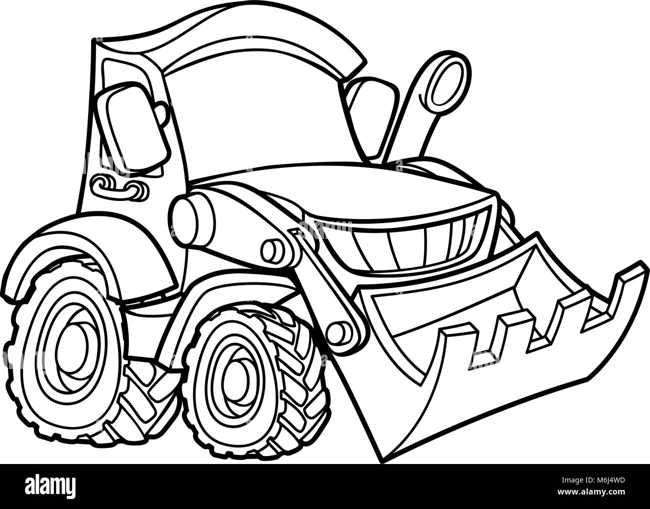 Cartoon escavatore bulldozer Illustrazione Vettoriale