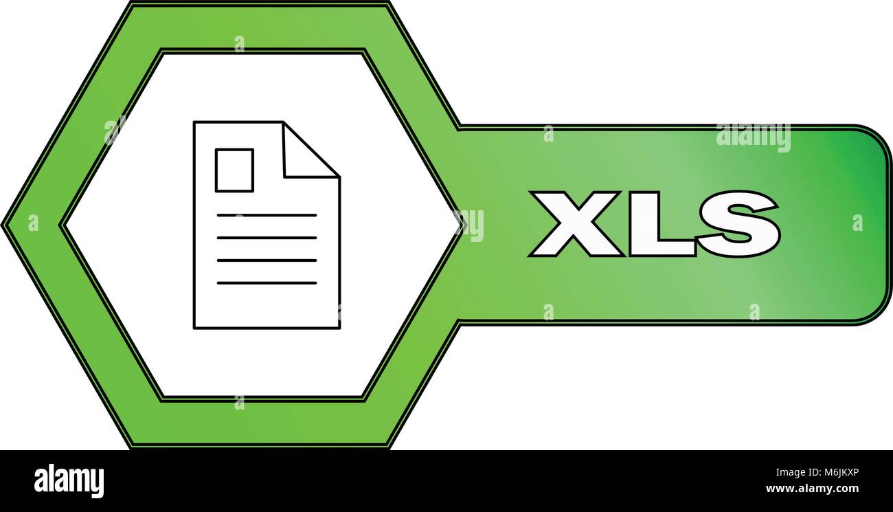 Icona esagonale per i file XLS - vettore Illustrazione Vettoriale