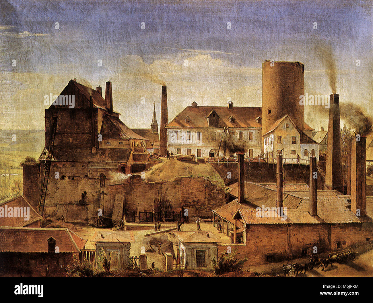 Il Harkort fabbrica a Burg Wetter, Rethel, Alfred, 1834. Foto Stock