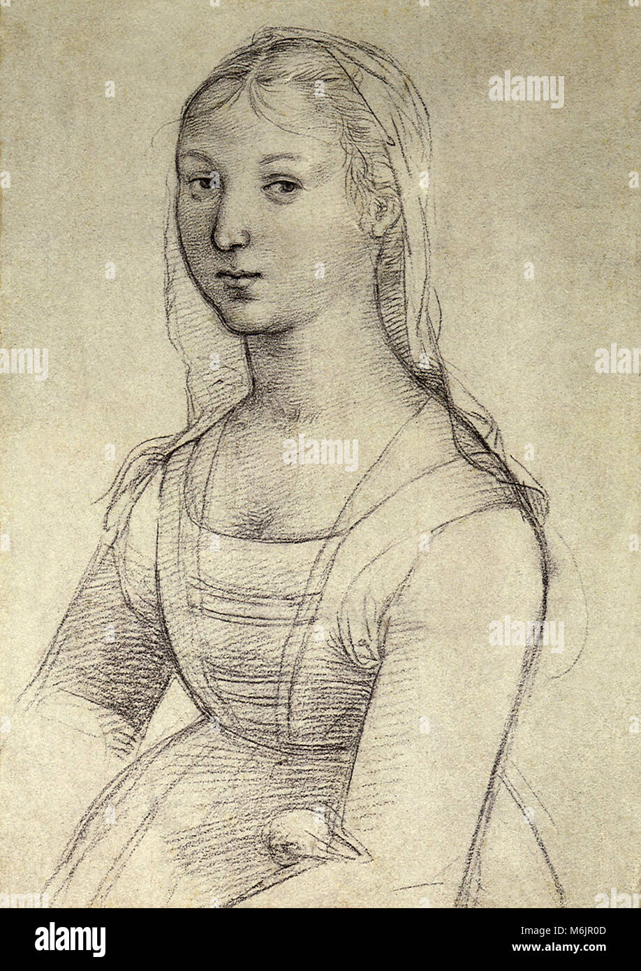 Half-Length Ritratto di una giovane donna, Raffaello, Raffaello S., 1503. Foto Stock