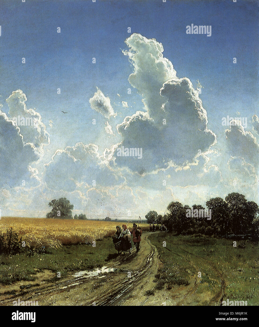 Il mezzogiorno nei dintorni di Mosca, Bratsevo, Shishkin Ivan, 1866. Foto Stock