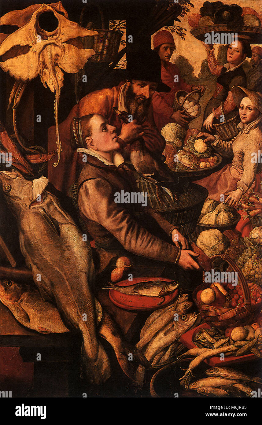 Scena di mercato, Aertsen, Pierter, 1555. Foto Stock