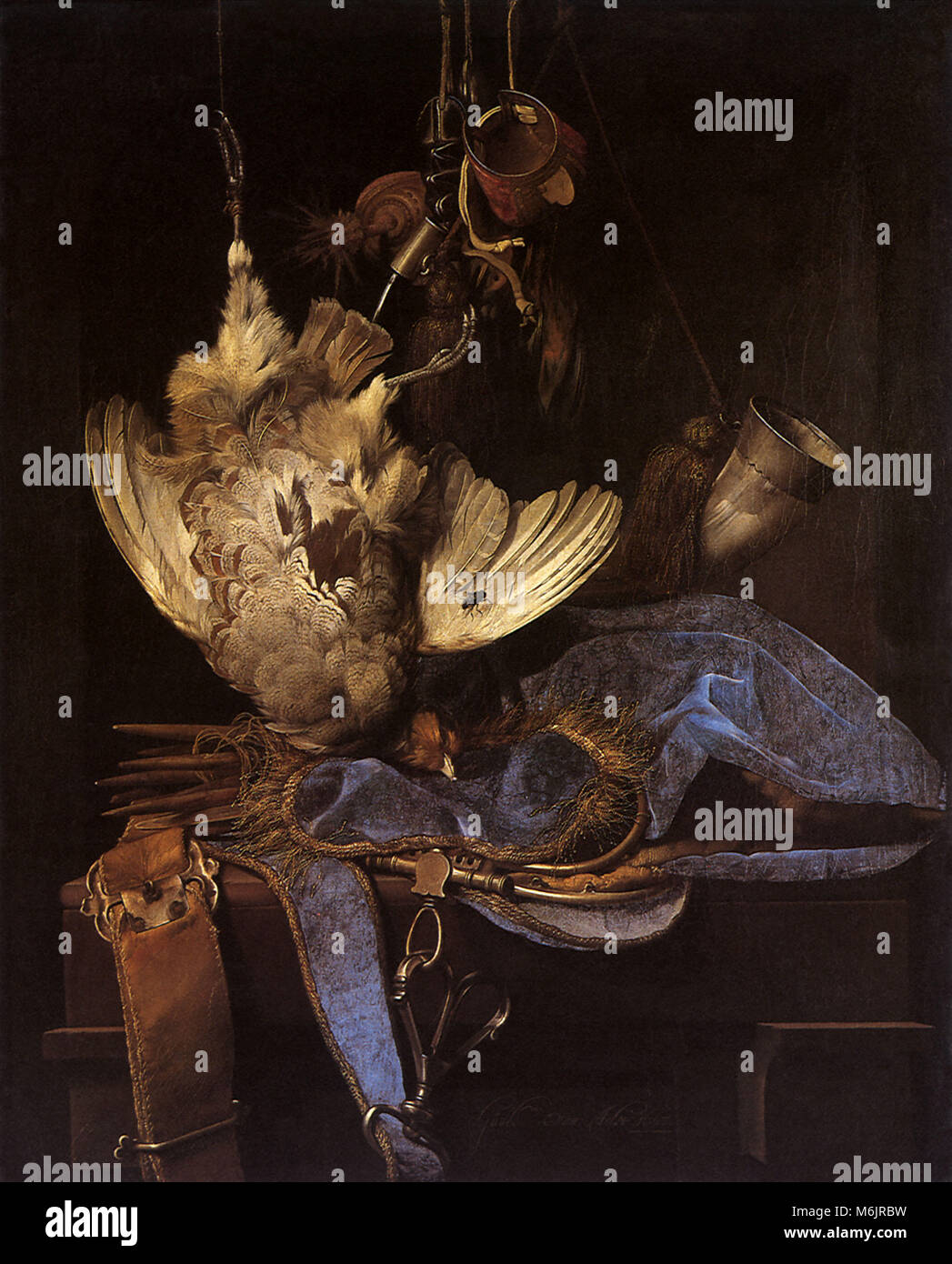 Ancora in vita con attrezzature di Caccia & uccelli morti, Aelst, Willem van, 1668. Foto Stock Ancora in vita con attrezzature di Caccia & uccelli morti, Aelst, Willem van, 1668. Foto Stock