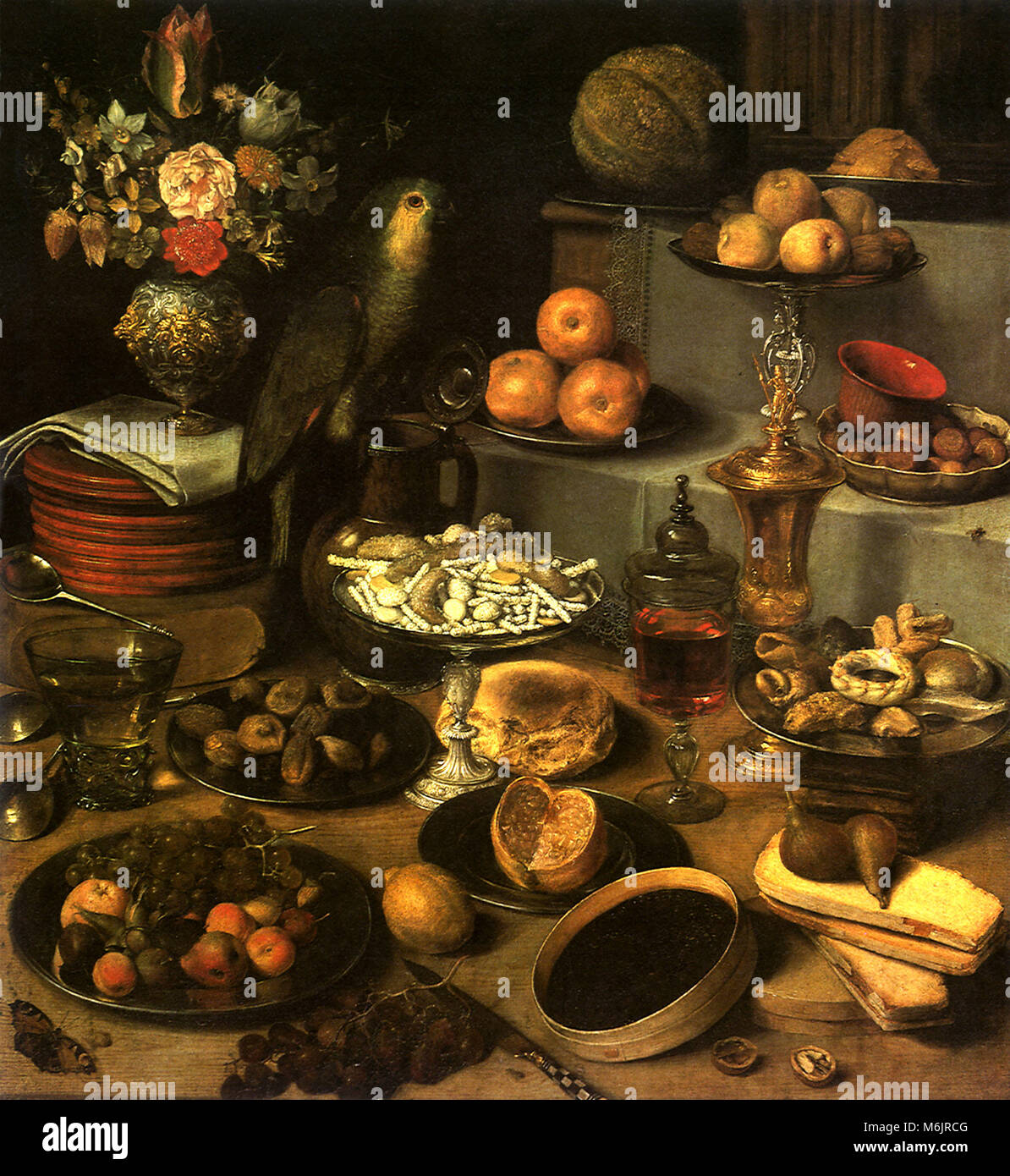 Grande display alimentare, Flegel, Georg, 1630. Foto Stock