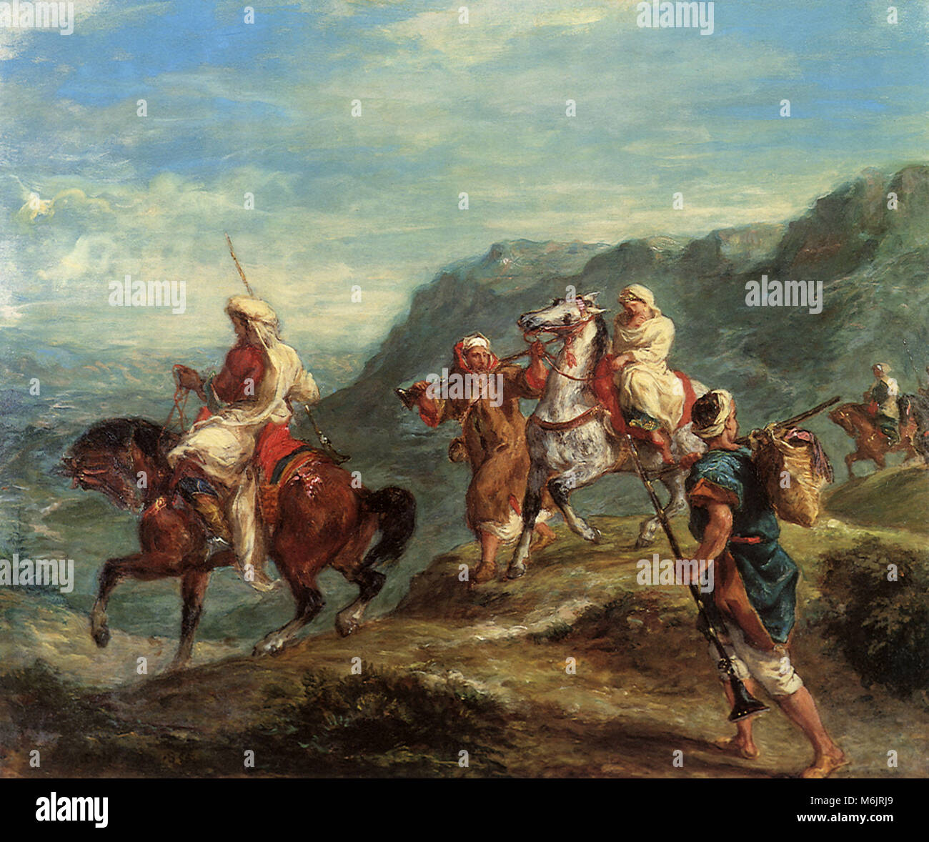 I marocchini che viaggiano, Delacroix, Eugene, 1855. Foto Stock