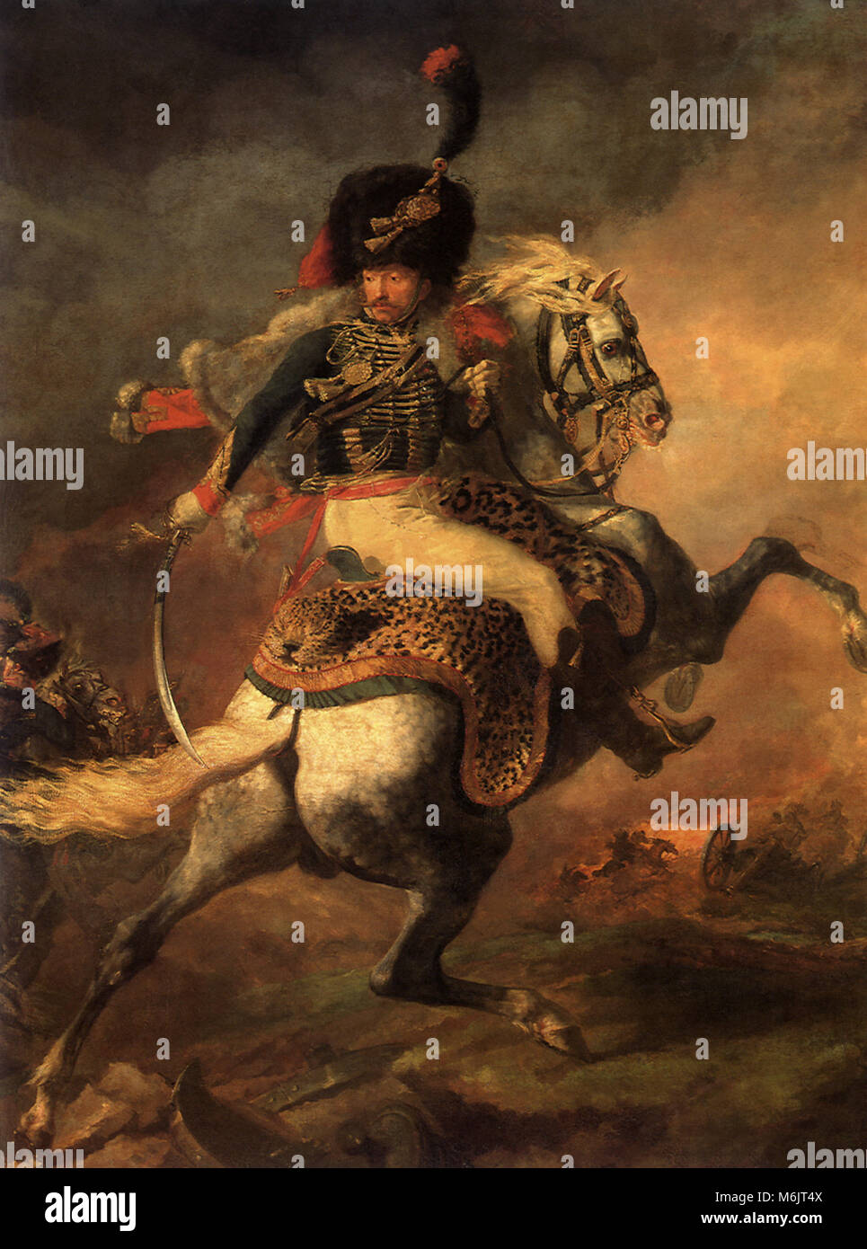 Un funzionario dell'Imperial Horse Guards in carica 1814, Gericault, Theodore, 1814. Foto Stock