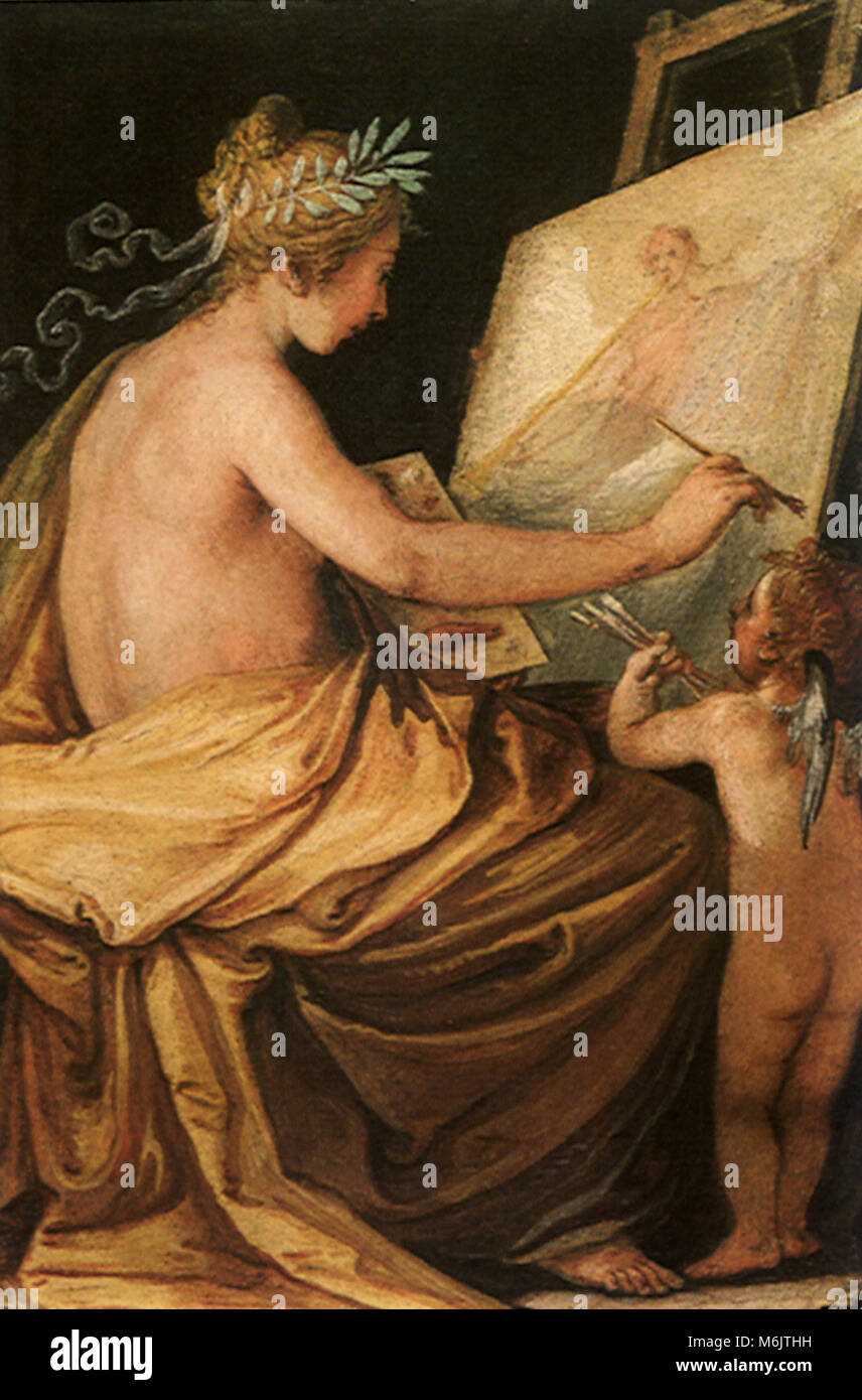 Dipinto raffigurante la fama, Giovanni, Giovanni da San, 1624. Foto Stock