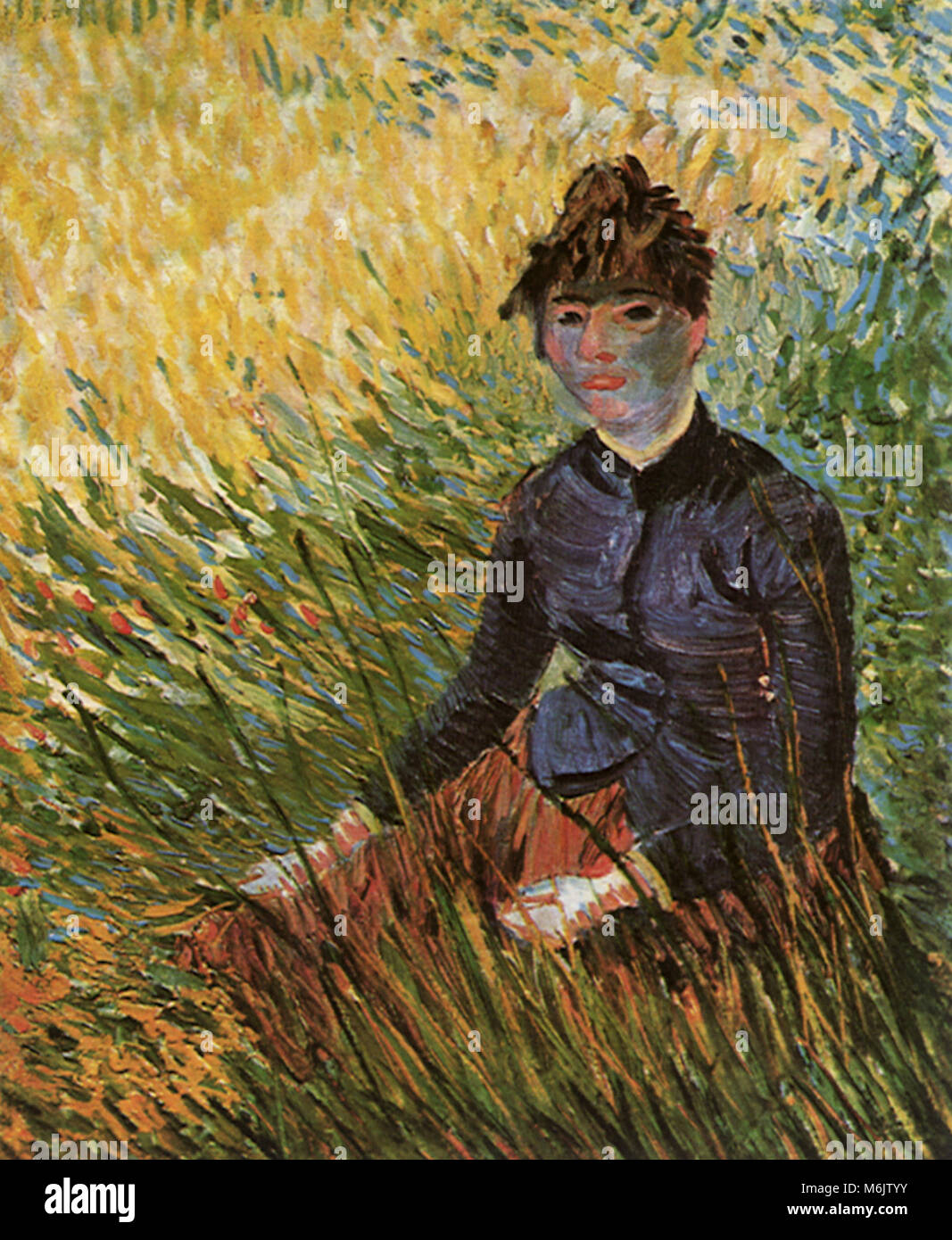 Donna seduta in erba, Van Gogh, Vincent Willem, 1887. Foto Stock