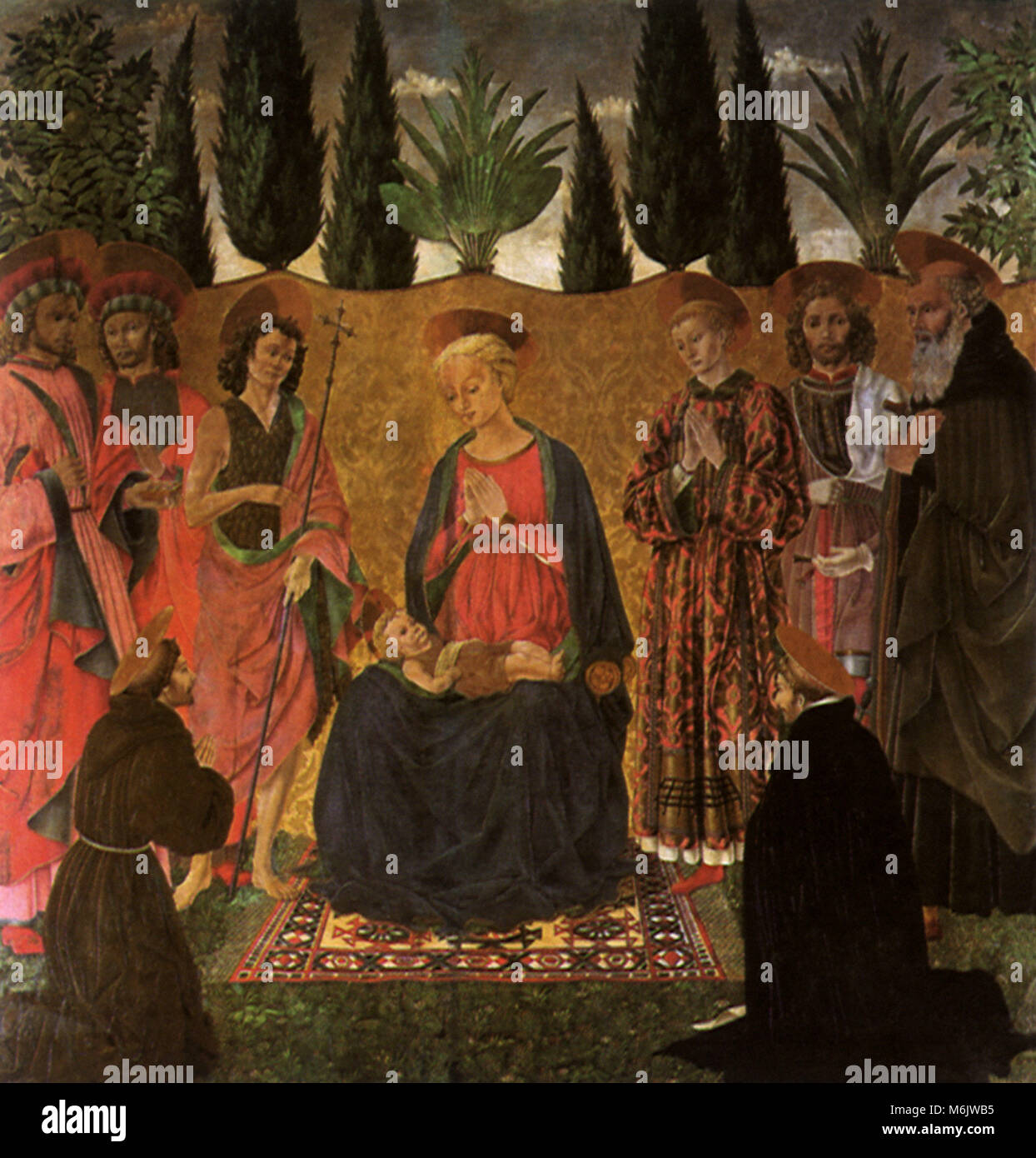 Cafaggiolo pala, Baldovinetti, Alesso, 1454. Foto Stock