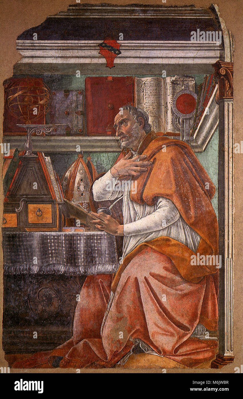 Sant Agostino, Botticelli, Sandro, 1480. Foto Stock