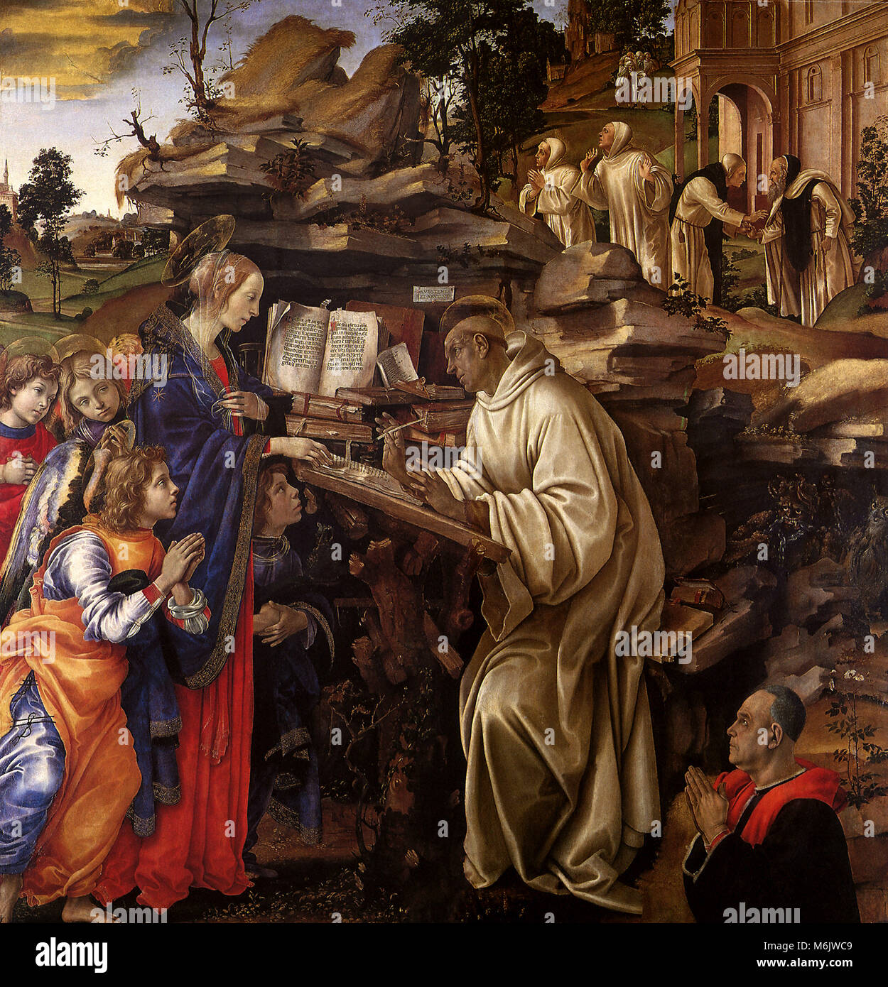 Visione di san Bernardo, Lippi, Filippino, 1485. Foto Stock