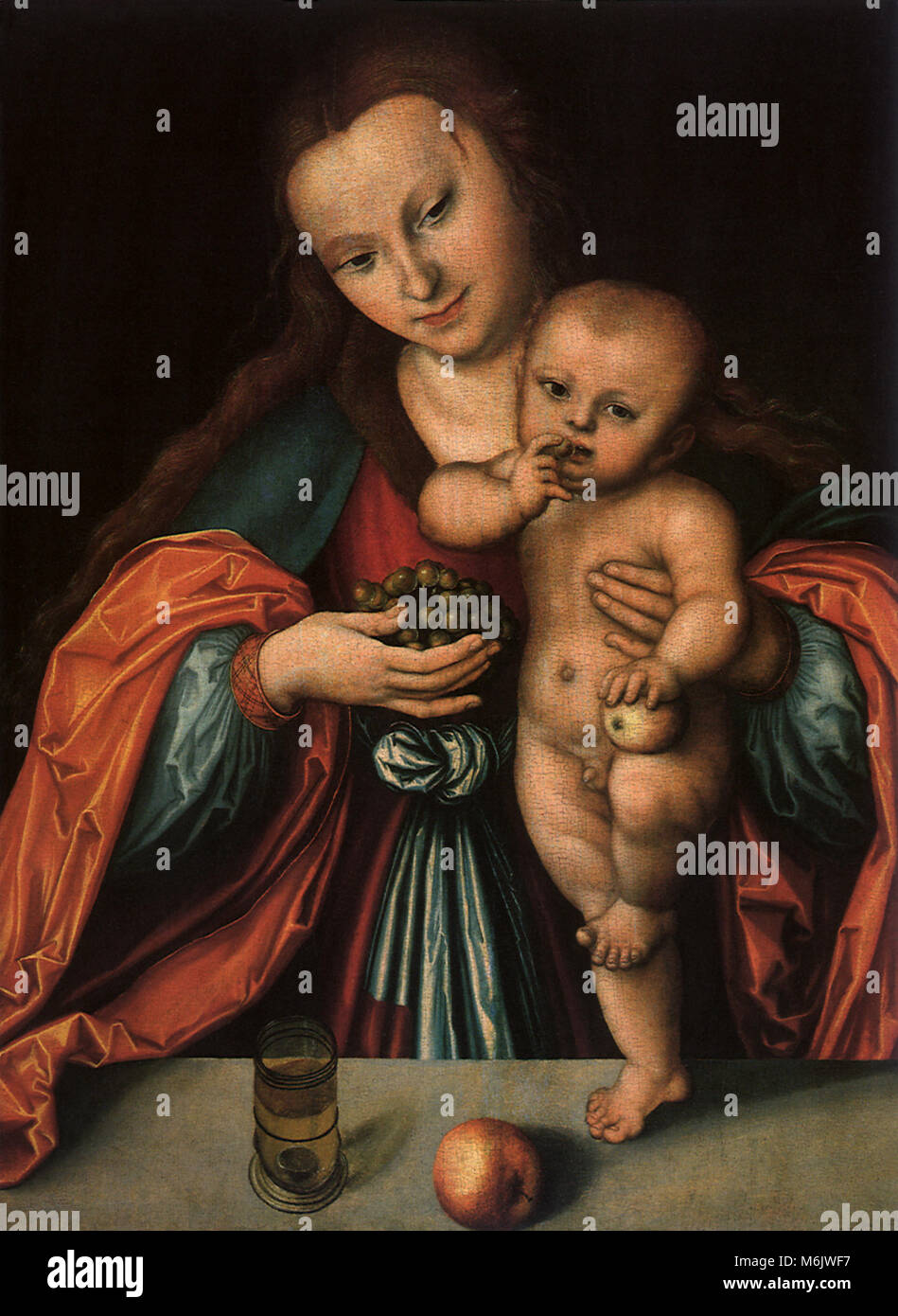 La Vergine e il Bambino, Cranach, Lucas il sambuco, 1510. Foto Stock