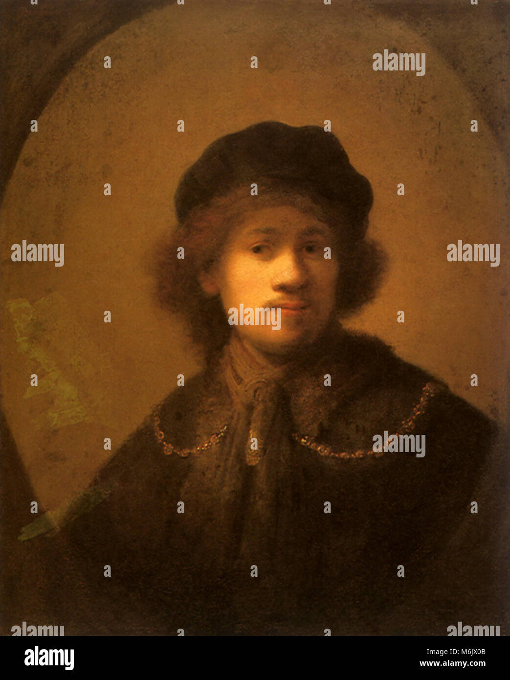 Autoritratto di Rembrandt, Rembrandt Harmensz van Rijn, 1630. Foto Stock