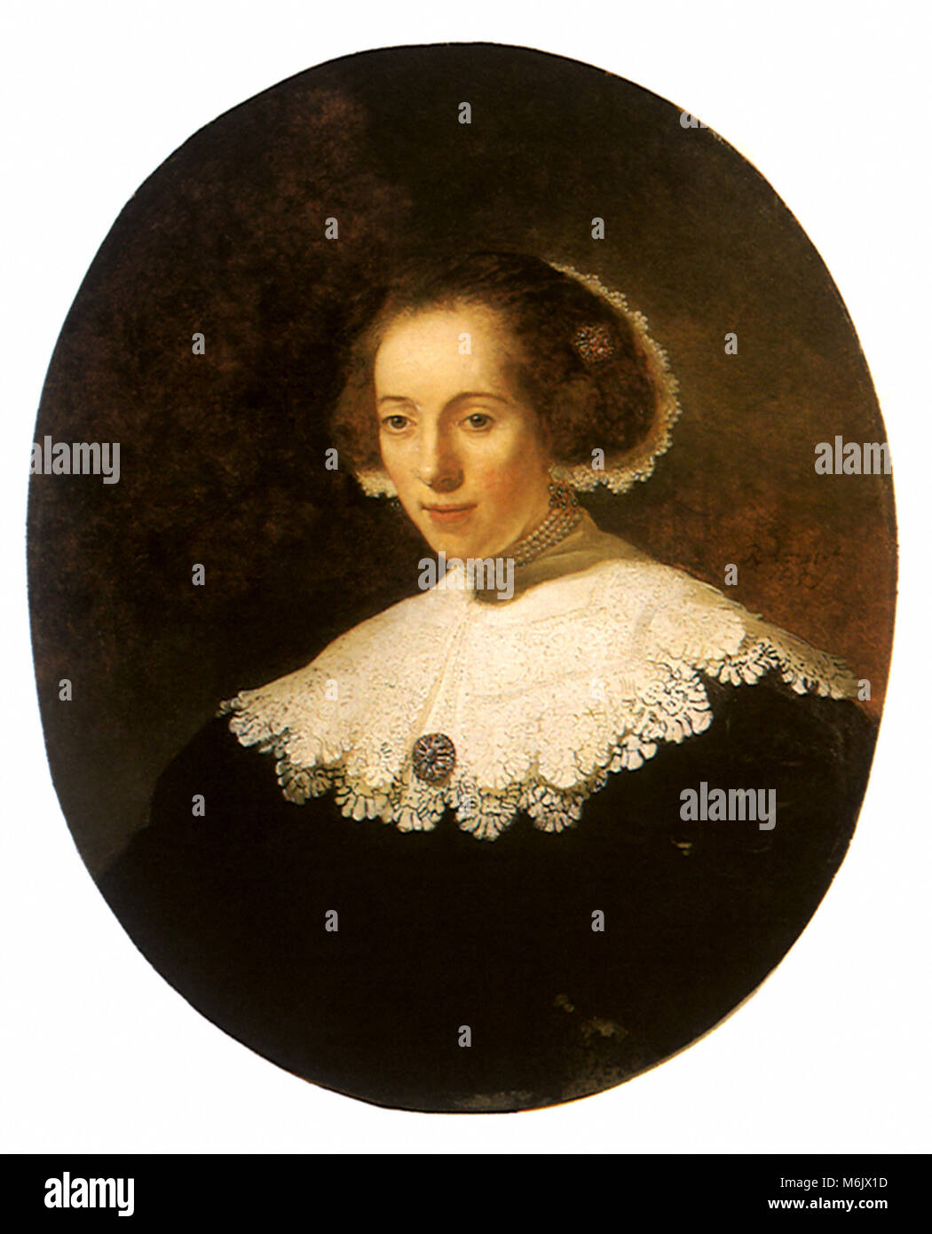 Ritratto di una giovane donna, Rembrandt Harmensz van Rijn, 1635. Foto Stock