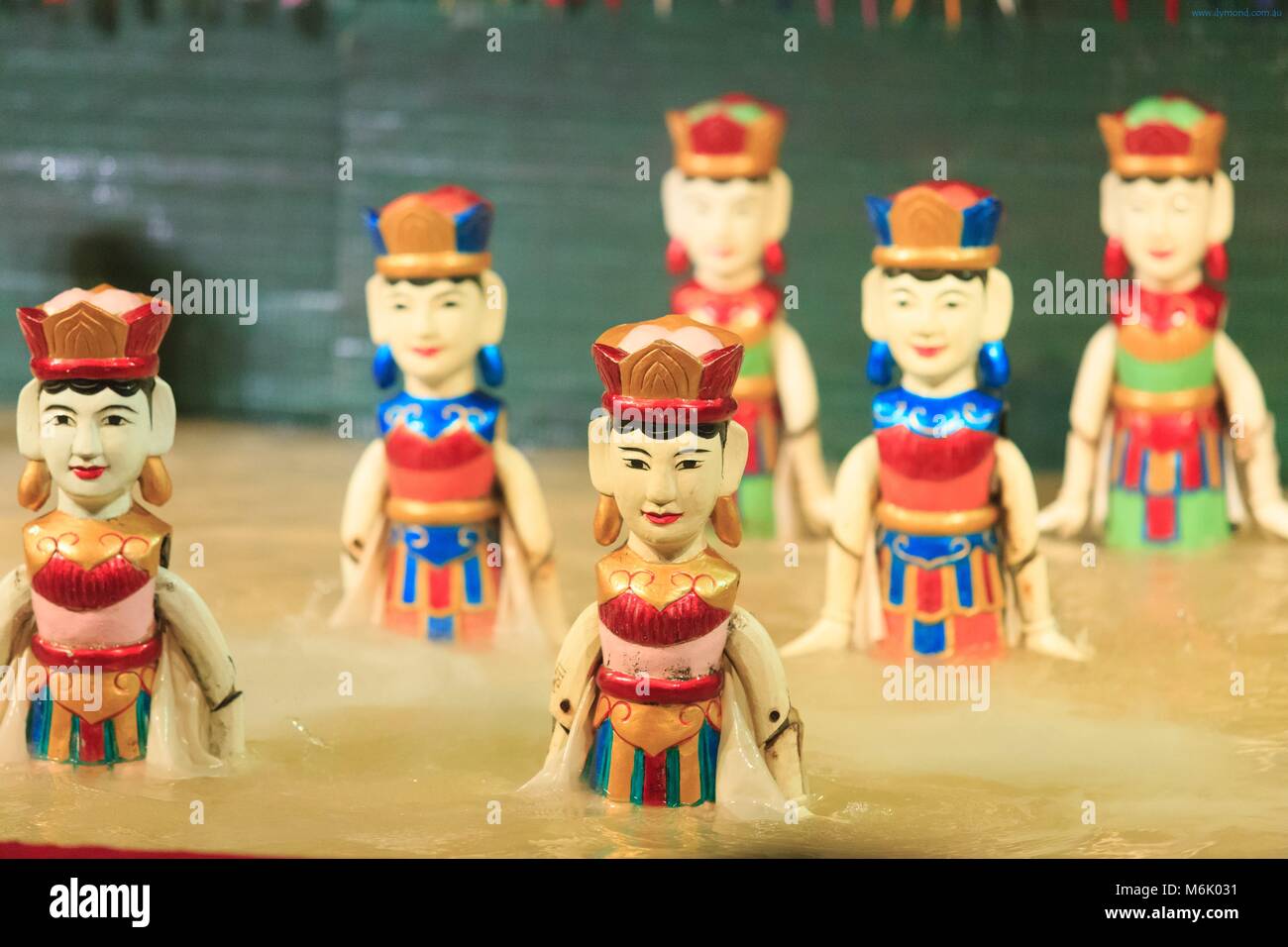 Tradizionale vietnamita burattini al Golden Dragon acqua Teatro dei burattini in Ho Chi Minh City, Vietnam Foto Stock