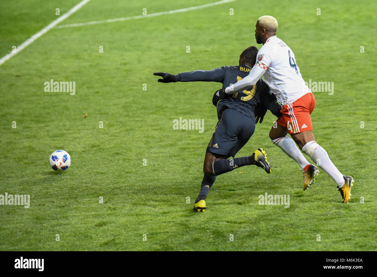 Energia Talen Stadium, Chester, PA, Stati Uniti d'America. 3 Mar, 2018. Il MLS Unione di Philadelphia sconfiggere la Nuova Inghilterra rivoluzione 2-0 nella loro stagione home opener Credit: Don Mennig/Alamy Live News Foto Stock