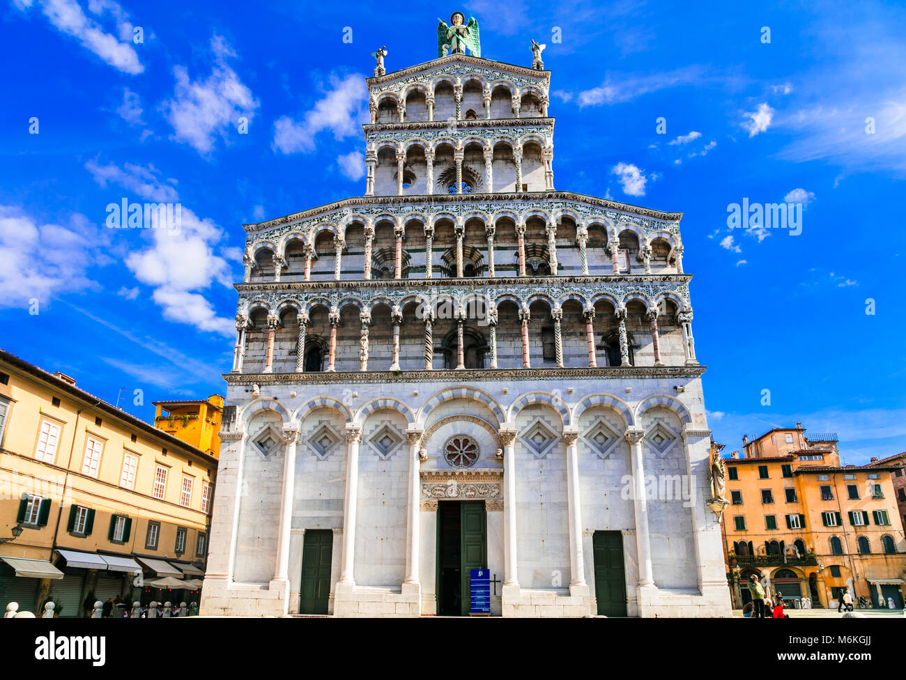 Impressionante di San Michele in Foro,Lucca,Toscana,l'Italia. Foto Stock
