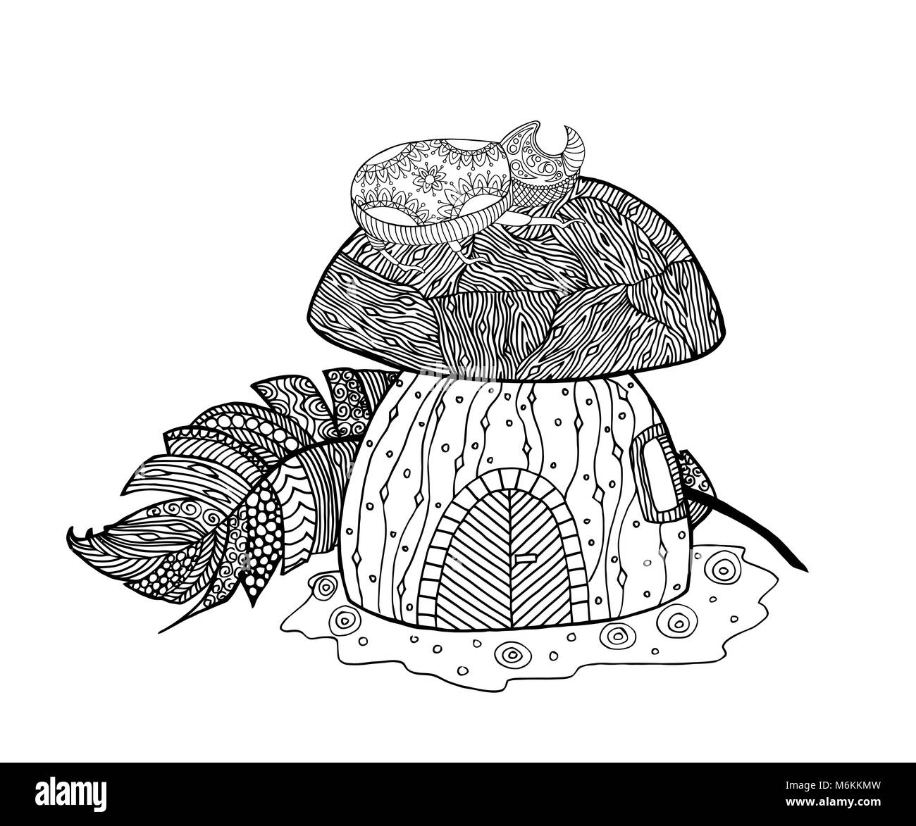 Casa a fungo, il bug. Illustrazione Vettoriale