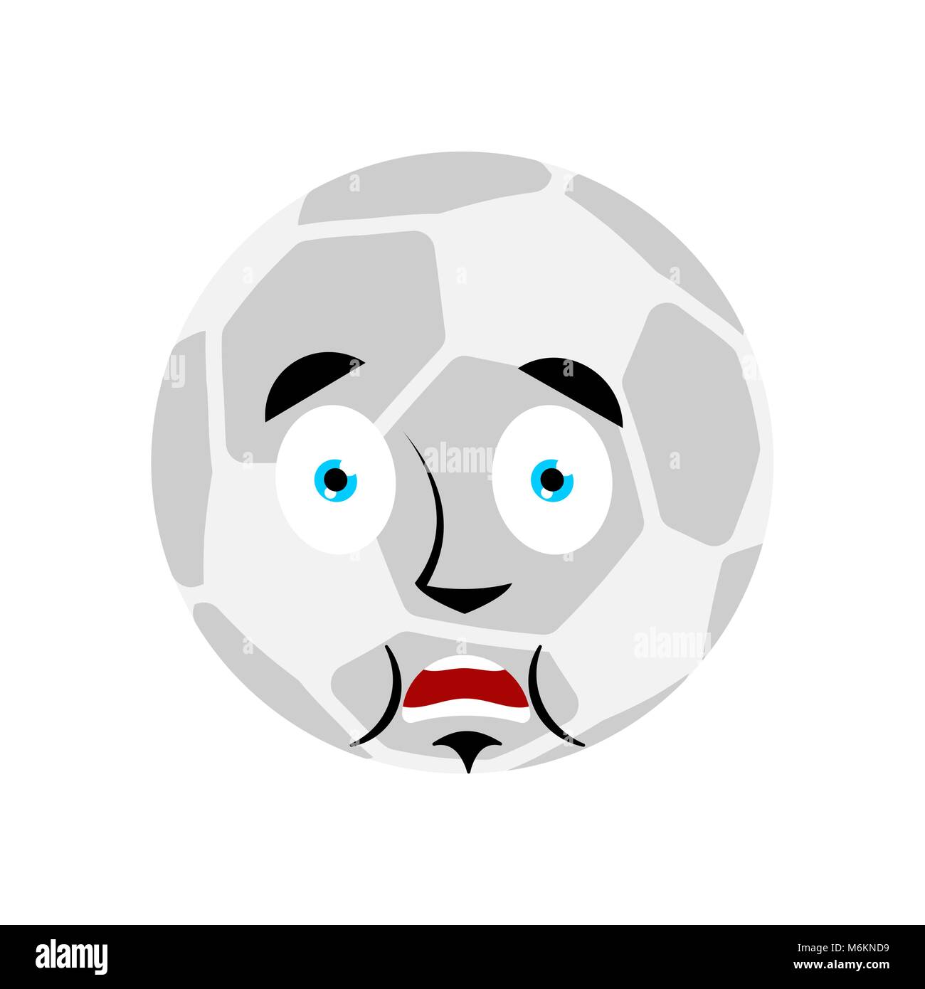 Pallone da calcio paura OMG gli Emoji. Palla calcio oh mio Dio emozione avatar Illustrazione Vettoriale
