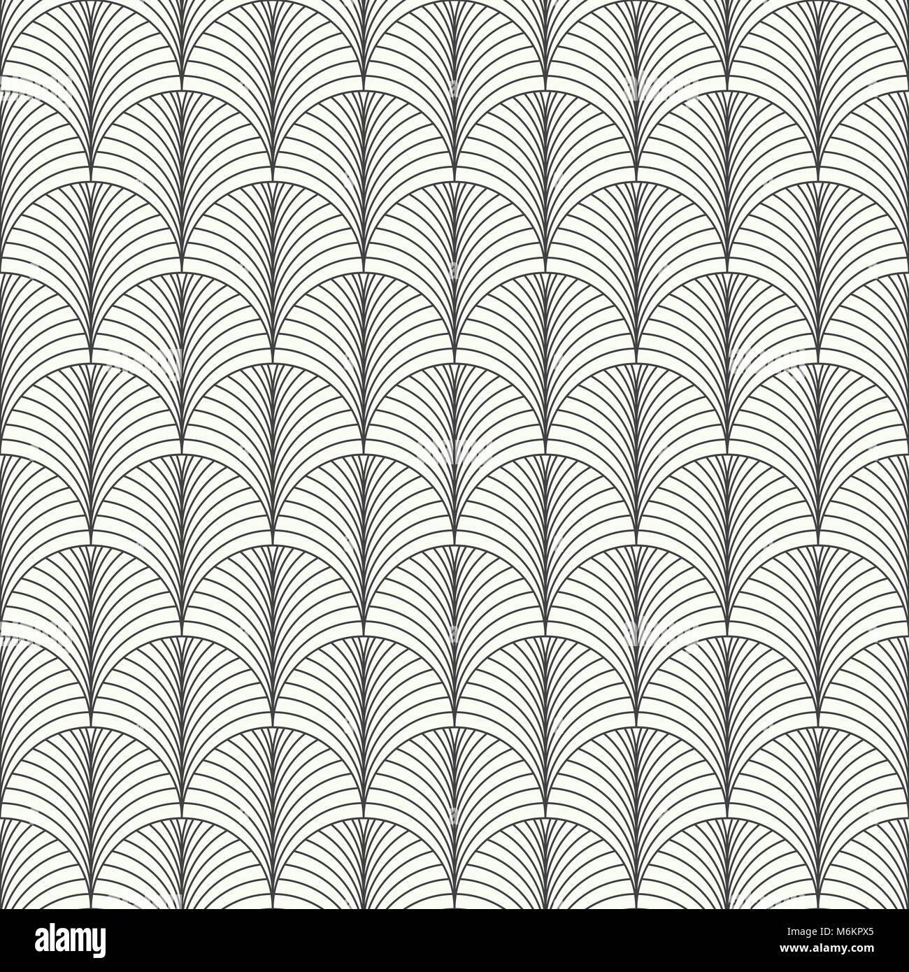 Art deco seamless pattern. Moderna ed elegante struttura. Ripetizione di forme geometriche, scale arcuate, archi. Elemento vettore del graphic design. Abstrac vettore Illustrazione Vettoriale