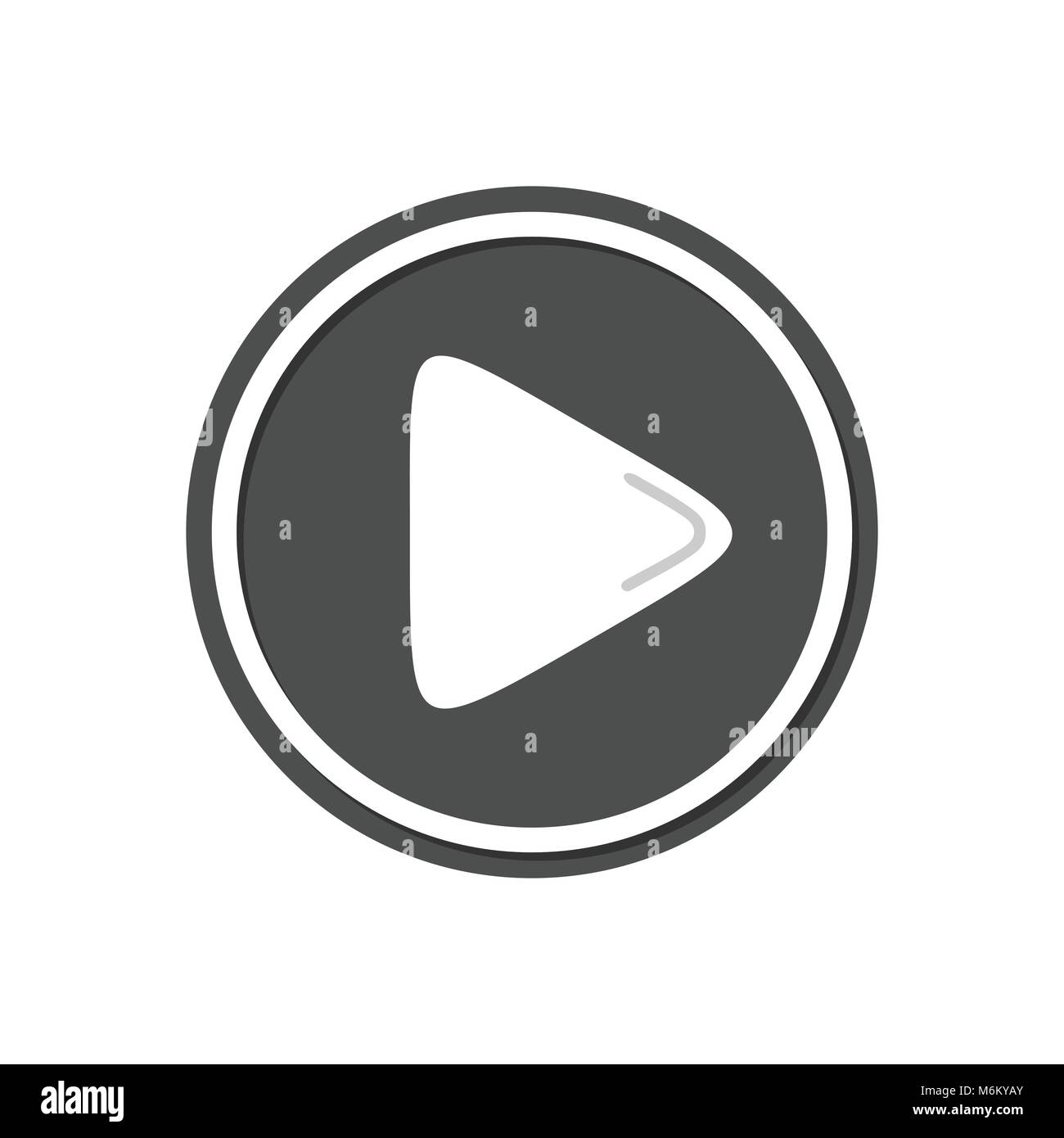 Media Pulsante Play semplice icona simbolo Vector Graphic Logo Design Illustrazione Vettoriale