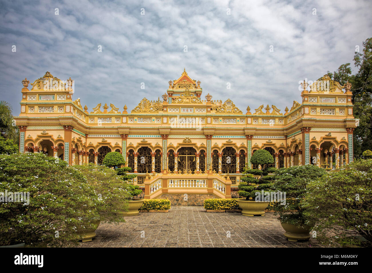 Tempio buddista a Vinh Trang tempio in Mytho City, il Delta del Mekong, Vietnam Foto Stock