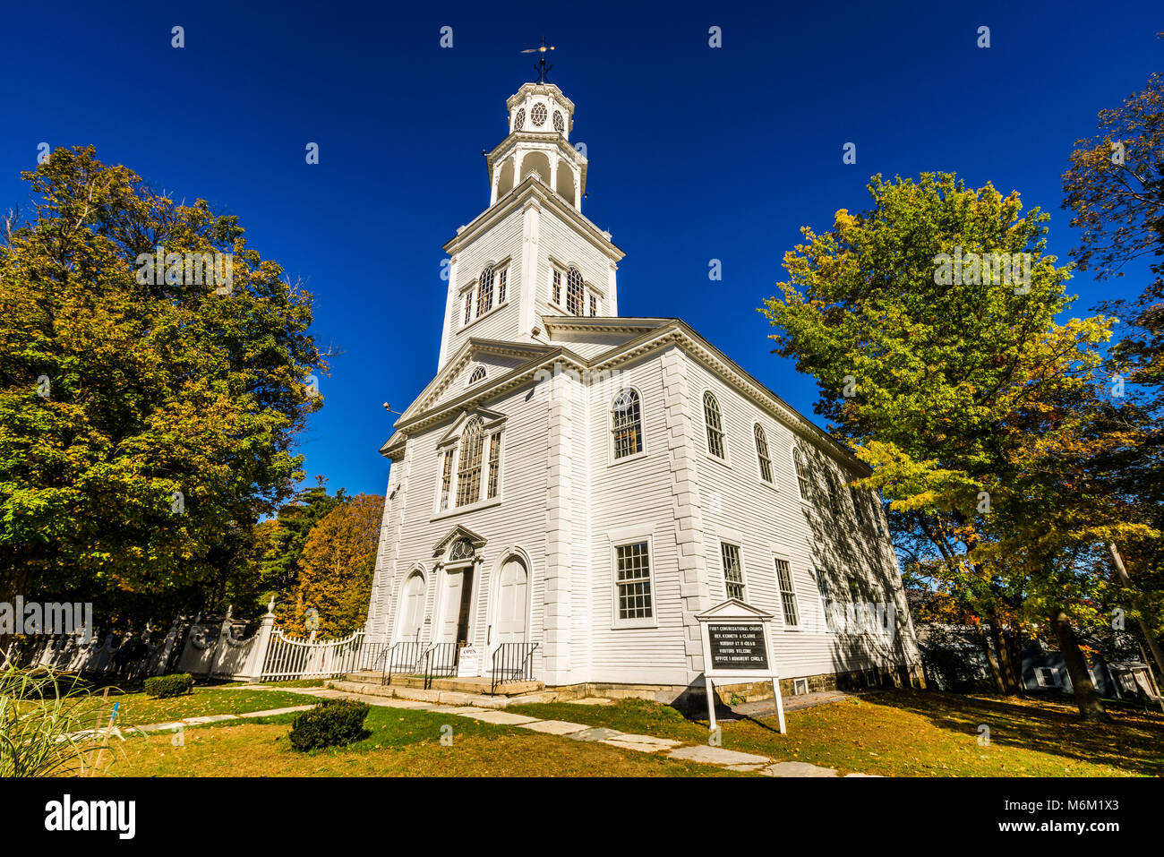 La prima chiesa congregazionale di Bennington   Bennington, Vermont, USA Foto Stock