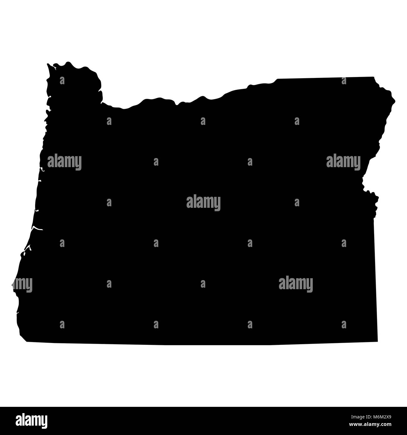 Mappa degli Stati Uniti stato di Oregon Illustrazione Vettoriale