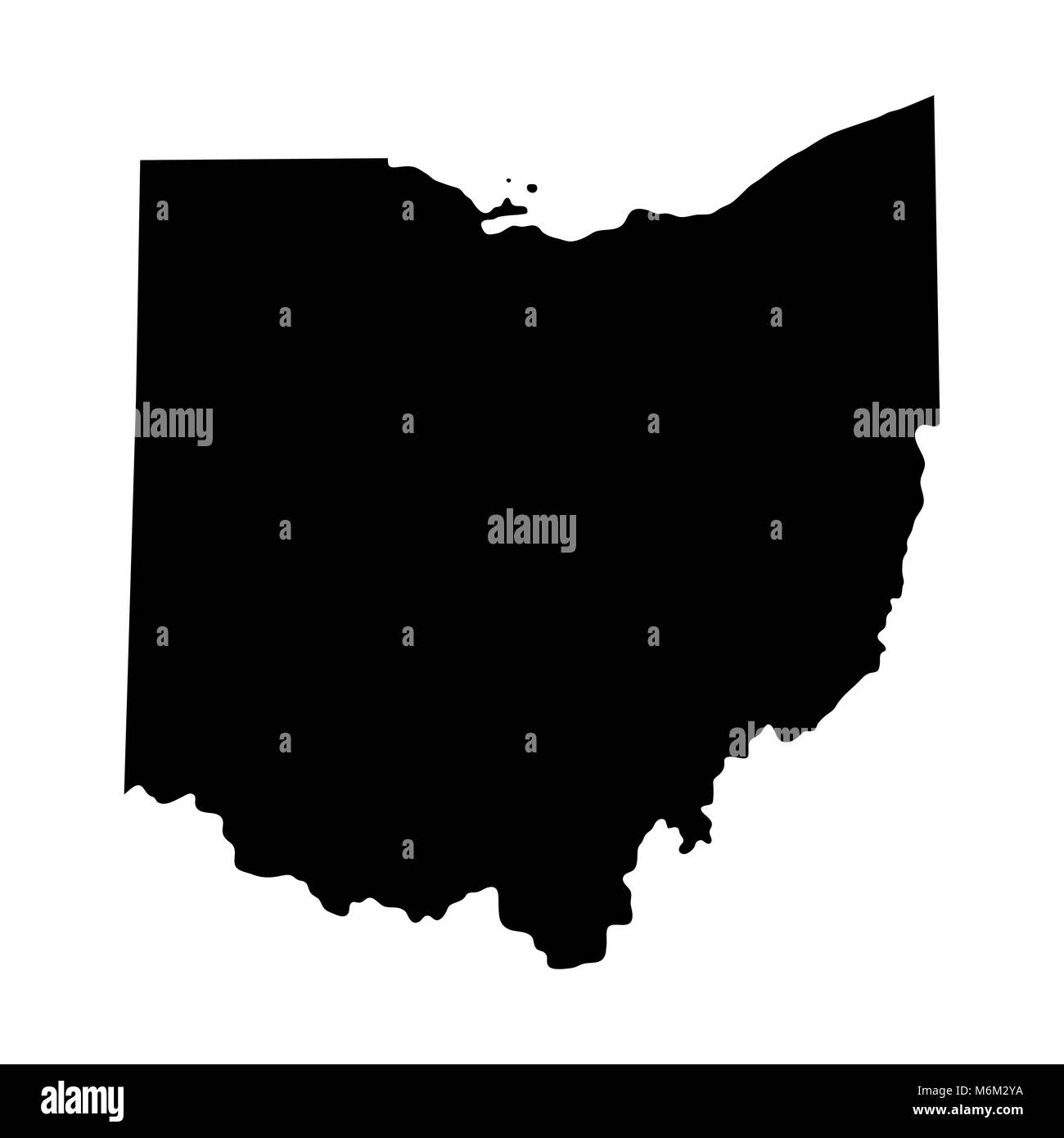 Mappa degli Stati Uniti stato dell'Ohio Illustrazione Vettoriale