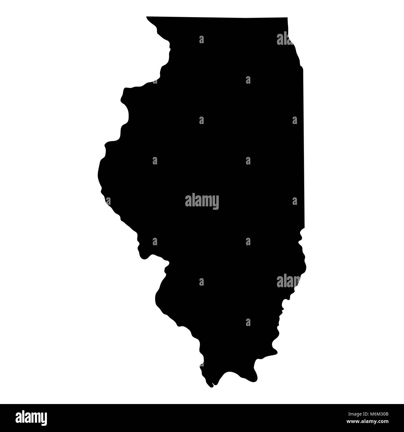 Mappa degli Stati Uniti stato di Illinois Illustrazione Vettoriale