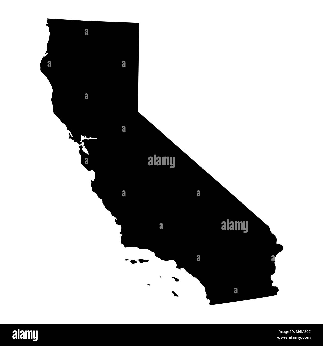 Mappa degli Stati Uniti Stato della California Illustrazione Vettoriale